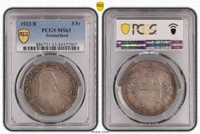 1923 B 5 Fr KM-37  Ag MS63