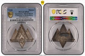 1935 Medal Camping in Heidenberg Silvered Iron SP64