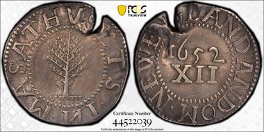 1652 Shilling Pine Tree, Noe-2, Straight Tree XF45