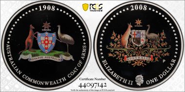 2008-P $1 Coat of Arms Colorized PR69DCAM