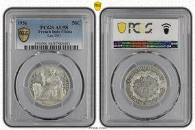 1936 50C Lec-261 AU58