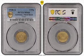 1938-A 5 Pfg J-363 MS66