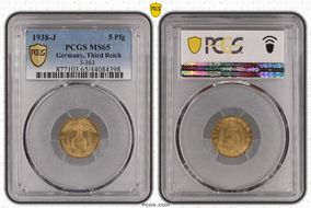 1938-J 5 Pfg J-363 MS65
