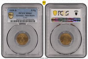 1939-B 5 Pfg J-363 MS64