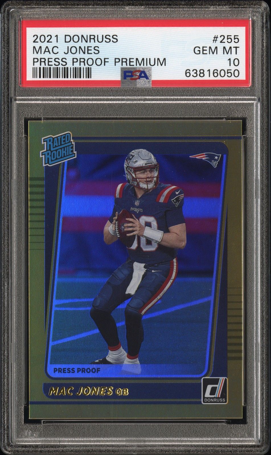 2021 Panini PANINI DONRUSS PRESS PROOF PREMIUM #255 Mac Jones front