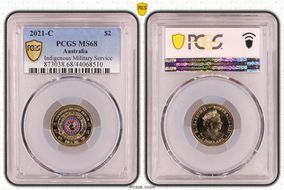 2021-C $2 Indigenous Military Service Colorized MS68