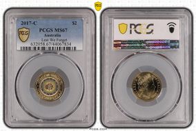 2017-C $2 Lest We Forget Colorized MS67