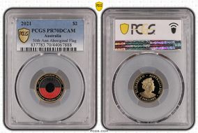 2021 $2 50th Ann Aboriginal Flag Colorized PR70DCAM