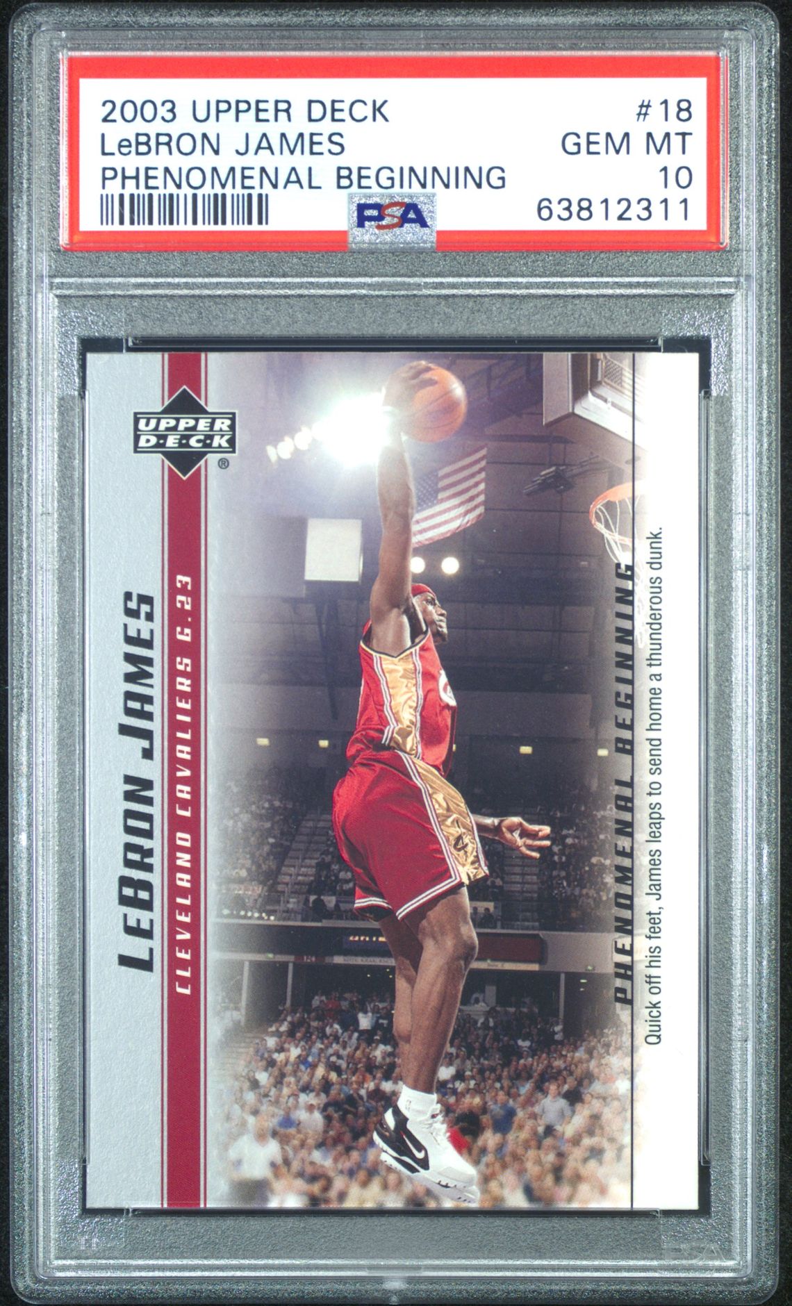2003 Upper Deck UPPER DECK LEBRON JAMES PHENOMENAL BEGINNINGS #18 Lebron James front
