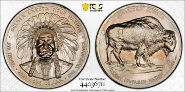 2021 $1 Chief Sitting Bull Silver High Relief MS67