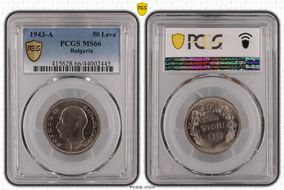 1943-A 50 Leva KM-48a MS66