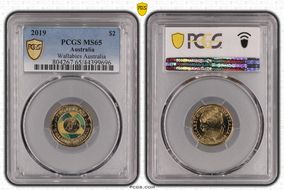 2019 $2 Wallabies Australia Colorized MS65