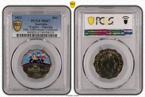 2021 30C Wiggles - Dancing 30th Anniversary Colorized MS67