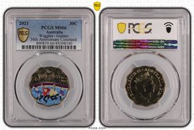 2021 30C Wiggles - Guitars  30th Anniversary Colorized MS66