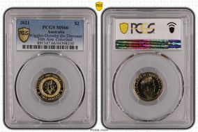 2021 $2 Wiggles-Dorothy the Dinosaur 30th Ann. Colorized MS66