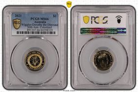 2021 $2 Wiggles-Dorothy the Dinosaur 30th Ann. Colorized MS66