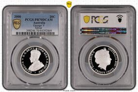 2000 20C George V Silver PR70DCAM