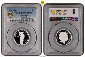 2005 $1 Gallipoli Ag PR70DCAM