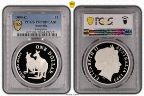 1999-C $1 Kangaroo Ag PR70DCAM