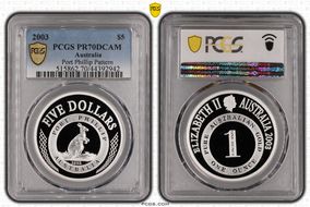 2003 $5 Port Phillip Pattern PR70DCAM