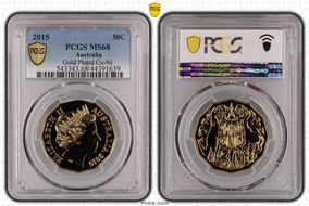 2015 50C Gilt Cu-Ni MS68