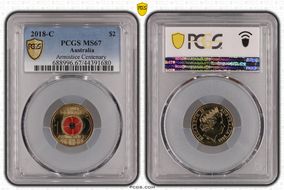 2018-C $2 Armistice Centenary Colorized MS67