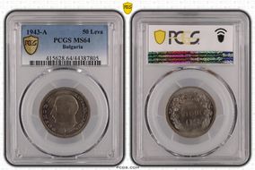 1943-A 50 Leva KM-48a MS64