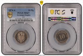 1874-A 10 Pfg J-4 MS67