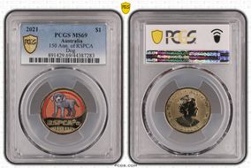 2021 $1 150 Ann. of RSPCA Dog MS69