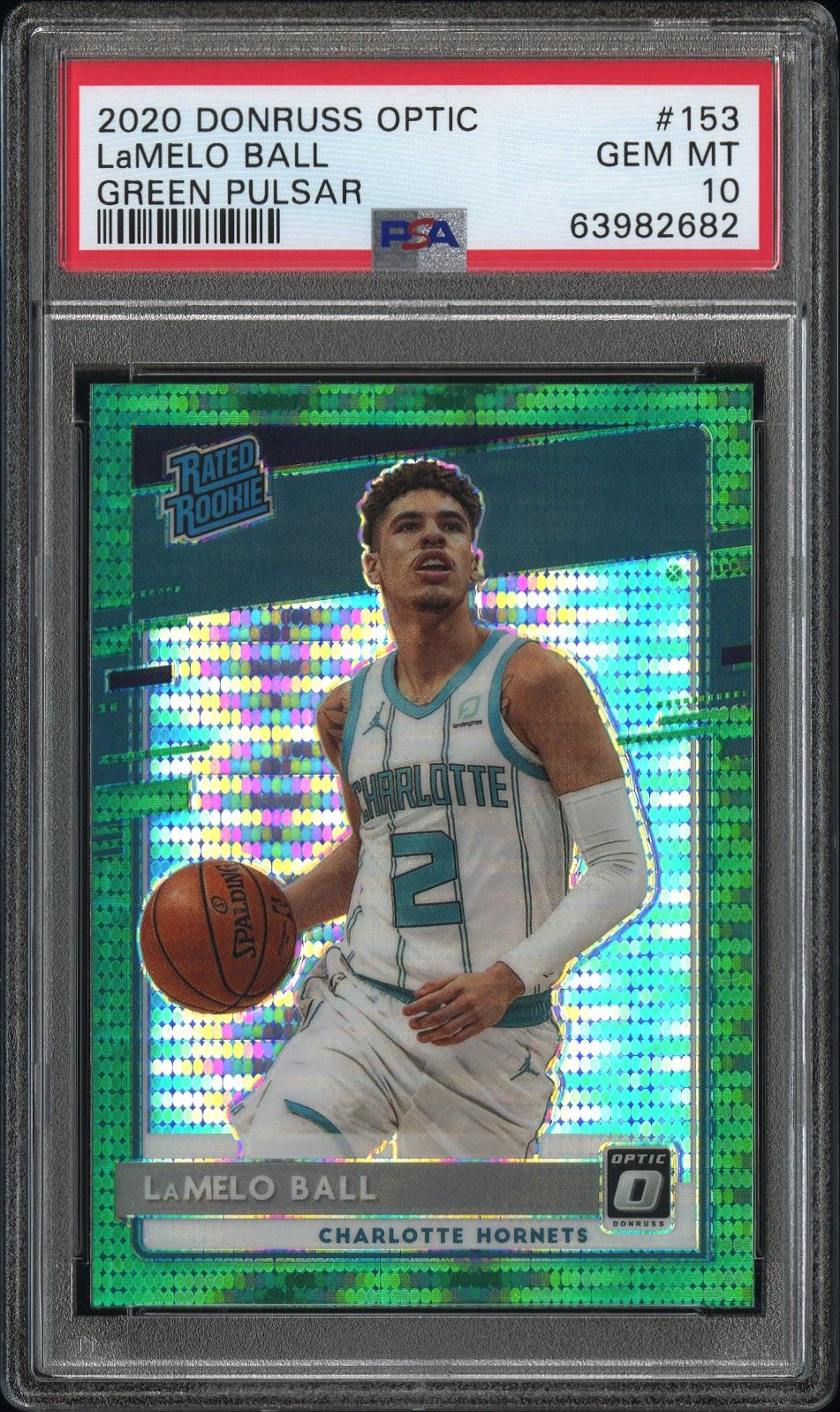 2020 Panini Donruss Optic GREEN PULSAR #153 LaMELO BALL front