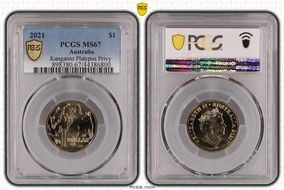 2021 $1 Mob of Roos - Platypus Privy MS67