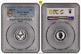 2020-P 10C End of WWII 75th Ann. Ag MS69