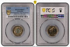 2018 $2 Remembrance Day Rosemary 30th Ann. $2 Coin Colorized MS67