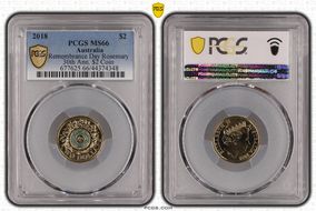 2018 $2 Remembrance Day Rosemary 30th Ann. $2 Coin Colorized MS66