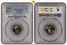 2018 $2 3rd Portrait 30th Ann. $2 Coin MS67