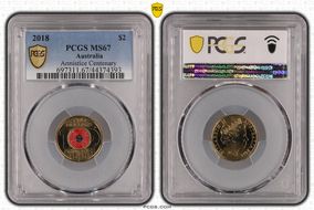2018 $2 Armistice Centenary Colorized MS67