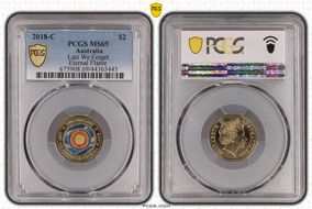 2018-C $2 Lest We Forget Eternal Flame Colorized MS69