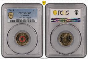 2015 $2 Lest We Forget Colorized MS65