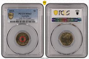 2015 $2 Lest We Forget Colorized MS63