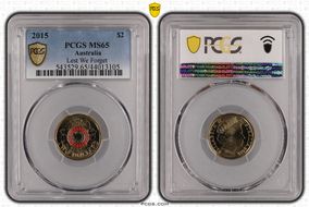 2015 $2 Lest We Forget Colorized MS65