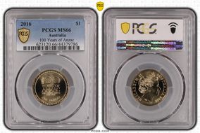 2016 $1 100 Years of Anzac MS66