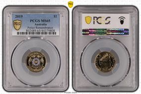 2019 $2 Police Remembrance Colorized MS65