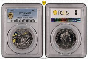 2020 50C Indian Pacific Train Colorized MS68