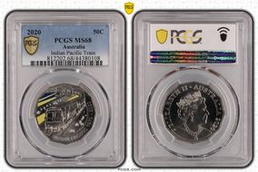 2020 50C Indian Pacific Train Colorized MS68