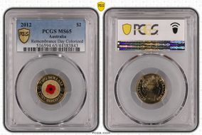 2012 $2 Remembrance Day Colorized MS65