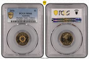 2016 $2 Olympic Team - Yellow Colorized MS66