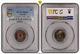 2016 $2 Olympic Team - Red Colorized MS65