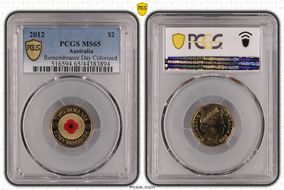 2012 $2 Remembrance Day Colorized MS65