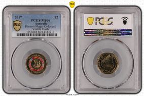 2017 $2 Possum Magic Colorized Visible Hush MS66