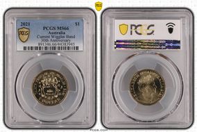 2021 $1 Current Wiggles Band 30th Anniversary MS66